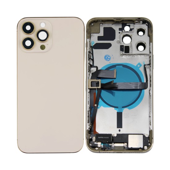 Tampa Traseira+Frame+Flex+Vibrator Apple iPhone 13 Pro Max Dourado